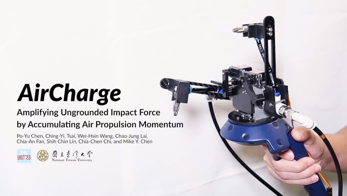 AirCharge: Amplifying Ungrounded Impact Force by Accumulating Air Propulsion Momentum
